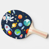 Raquette De Ping Pong Astronaut in Space Planets and Rockets Pattern (Côté)