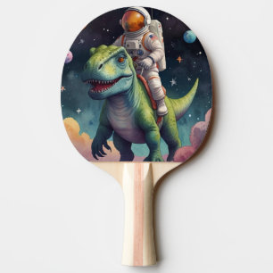 Raquette De Ping Pong Astronaute sur Dino dans l'espace