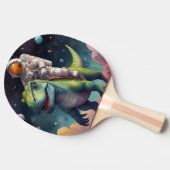 Raquette De Ping Pong Astronaute sur Dino dans l'espace (Côté)