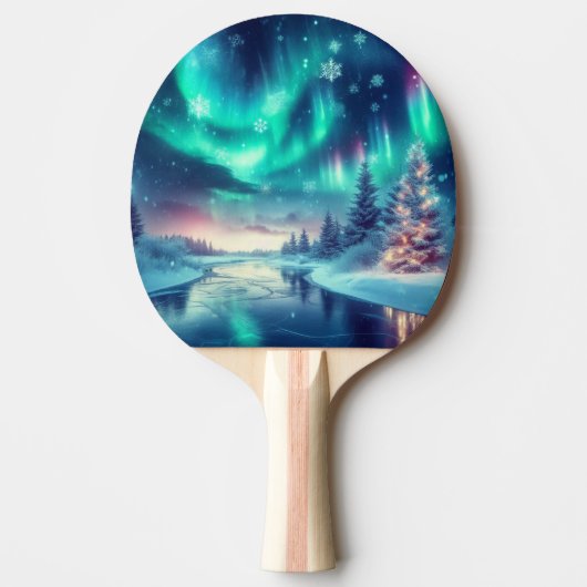 Raquette De Ping Pong aurora borealis/Noël/hiver (Devant)