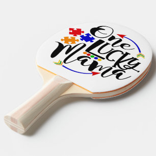 Raquette De Ping Pong Autisme Maman Impression Totale au Dos