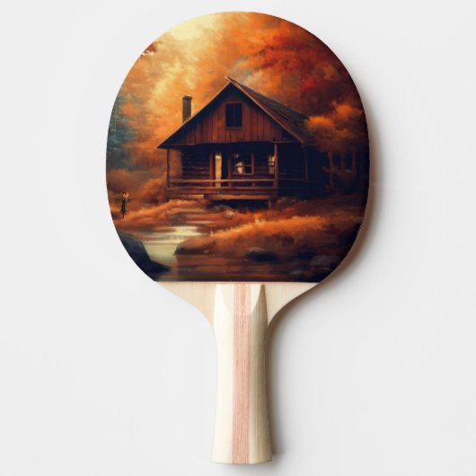 Raquette De Ping Pong Automne/Automne/Halloween/Peinture rustique (Devant)