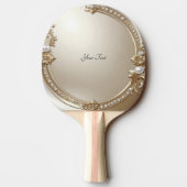 Raquette de ping pong avec cadre doré orné de perl (Dos)