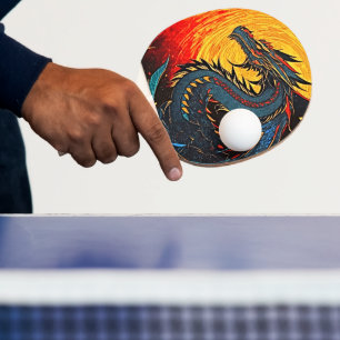 Raquette de Ping Pong avec Dragon Japonais Fantast