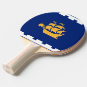 Raquette de ping pong avec drapeau de Québec (Devant Angle)