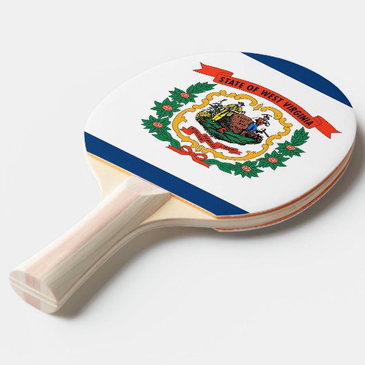 Raquette de ping pong avec le drapeau de la Virgin (Devant Angle)