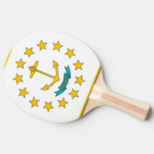 Raquette de ping pong avec le drapeau de Rhode Isl (Côté)
