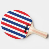 Raquette de ping pong avec monogramme bleu et roug (Côté)