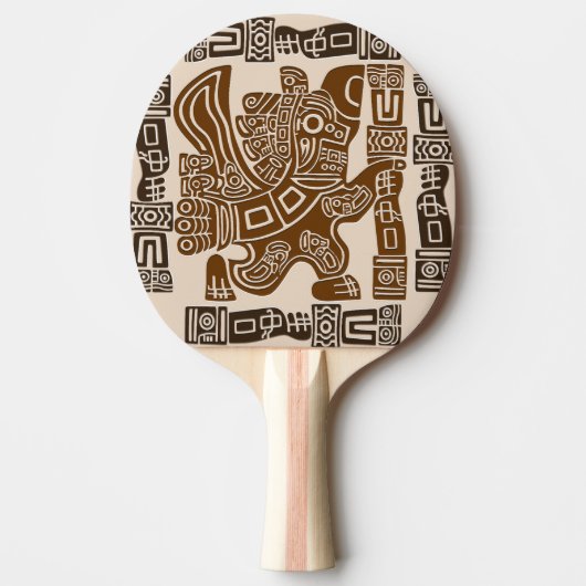 Raquette De Ping Pong Aztec Eagle Guerrier Tribal Art antique (Devant)