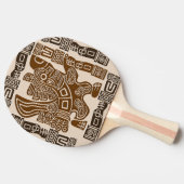 Raquette De Ping Pong Aztec Eagle Guerrier Tribal Art antique (Côté)