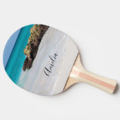 Raquette De Ping Pong Azure Ocean Sandy Beach Photo (Côté)