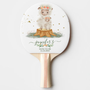 Raquette De Ping Pong Baby-Shower Future Maman Brebis de la Forêt