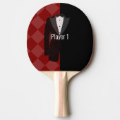Raquette De Ping Pong Bachelor noir et rouge fête bière paddle (Devant)