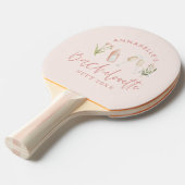 Raquette De Ping Pong Bachelorette rose florale moderne rose (Devant Angle)