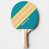Raquette De Ping Pong Baiser de Mer Sucré Rayé avec Nom (Dos)