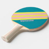 Raquette De Ping Pong Baiser de Mer Sucré Rayé avec Nom (Devant Angle)