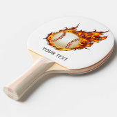 Raquette De Ping Pong Bal de baseball sur batte de feu personnalisé (Devant Angle)