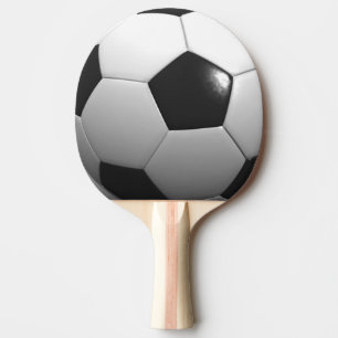 Raquette De Ping Pong Bal De Football Noir Et Blanc,