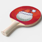 Raquette De Ping Pong Bal de golf à Santa Hat sur Red (Devant Angle)