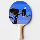 Raquette De Ping Pong Bald Eagle en hiver - Art original de la faune (Dos)