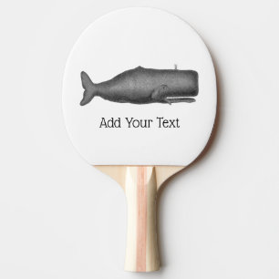 Raquette De Ping Pong Baleine stylisée du XIXe siècle de style vintage #