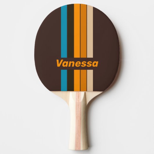 Raquette De Ping Pong Bande à points décalés avec nom Espresso (Devant)