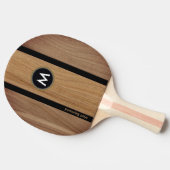 Raquette De Ping Pong Bande de bois Brown rustique Monogramme (Côté)