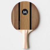 Raquette De Ping Pong Bande de bois Brown rustique Monogramme (Devant)