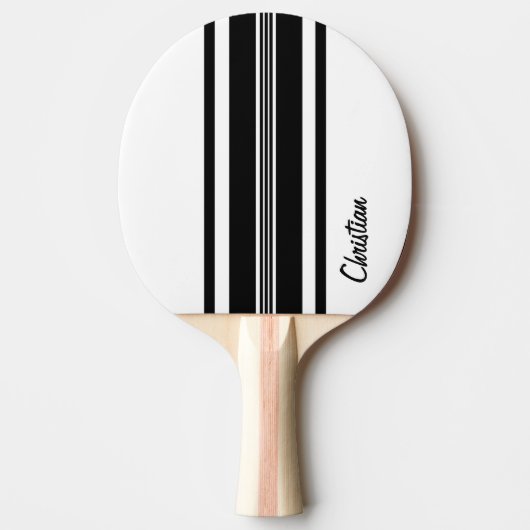 Raquette De Ping Pong Bande de course moderne noire personnalisée (Devant)