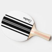 Raquette De Ping Pong Bande de course moderne noire personnalisée (Côté)