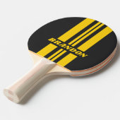 Raquette De Ping Pong Bande de rallye rétro Yellowjacket double avec nom (Devant Angle)
