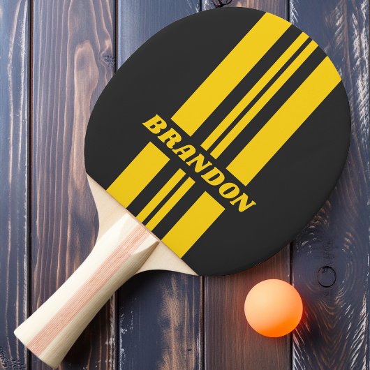 Raquette De Ping Pong Bande de rallye rétro Yellowjacket double avec nom