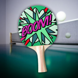 Raquette De Ping Pong Bande dessinée BOOM Moderne Fun Cool