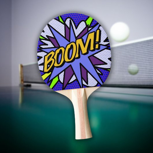 Raquette De Ping Pong Bande dessinée cool moderne BOOM