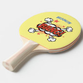 Raquette De Ping Pong Bande dessinée explosion légende typographie art (Devant Angle)
