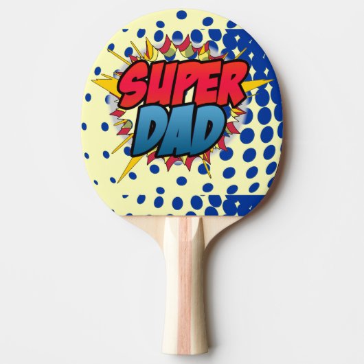 Raquette De Ping Pong Bande dessinée Inspiré Super Papa (Devant)