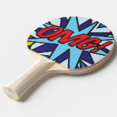 Raquette De Ping Pong Bande dessinée moderne cool et drôle OMG (Devant Angle)