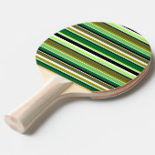 Raquette De Ping Pong Bandes blanches vert mignonne (Devant Angle)