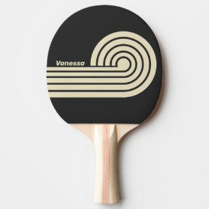 Raquette De Ping Pong Bandes bouclées duales au charbon de bois rétro av