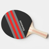 Raquette De Ping Pong Bandes de ciel Stormy rétro avec nom (Côté)