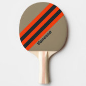 Raquette De Ping Pong Bandes de prairie du désert rétro avec nom (Devant)