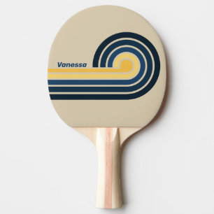 Raquette De Ping Pong Bandes de sable de plage vintage avec nom