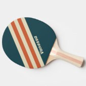 Raquette De Ping Pong Bandes d'onde rétro avec nom (Côté)