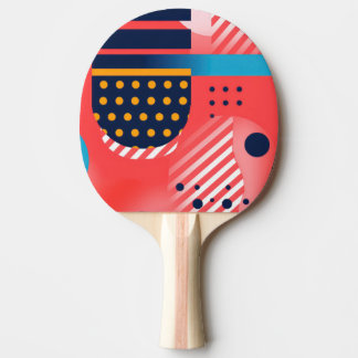 Raquette De Ping Pong Bandes et formes aux couleurs vives
