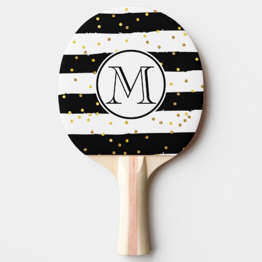 Raquette De Ping Pong Bandes noires et blanches (Devant)