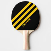 Raquette De Ping Pong Bandes nostalgiques d'abeille avec nom (Devant)