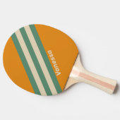 Raquette De Ping Pong Bandes orange rétro avec nom (Côté)