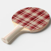 Raquette De Ping Pong Bandes Plaid Crème Rouge (Devant Angle)