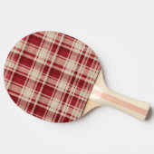 Raquette De Ping Pong Bandes Plaid Crème Rouge (Côté)