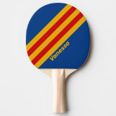 Raquette De Ping Pong Bandes rétro au coeur chaud avec nom (Devant)